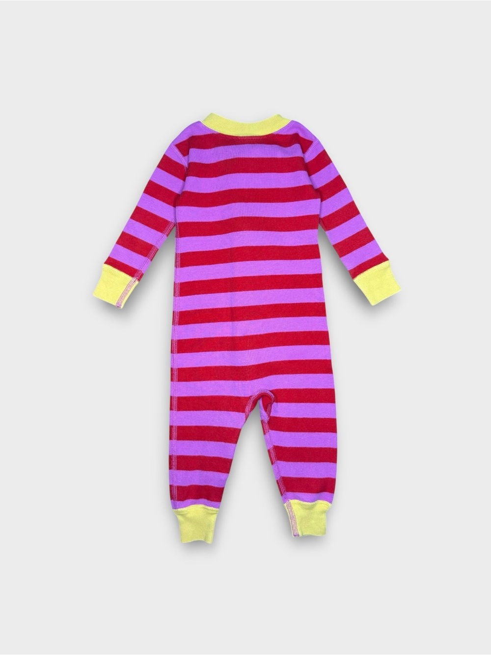 Hanna Andersson Red & Pink Rugby Striped Organic Sleeper - Picture 3 of 4